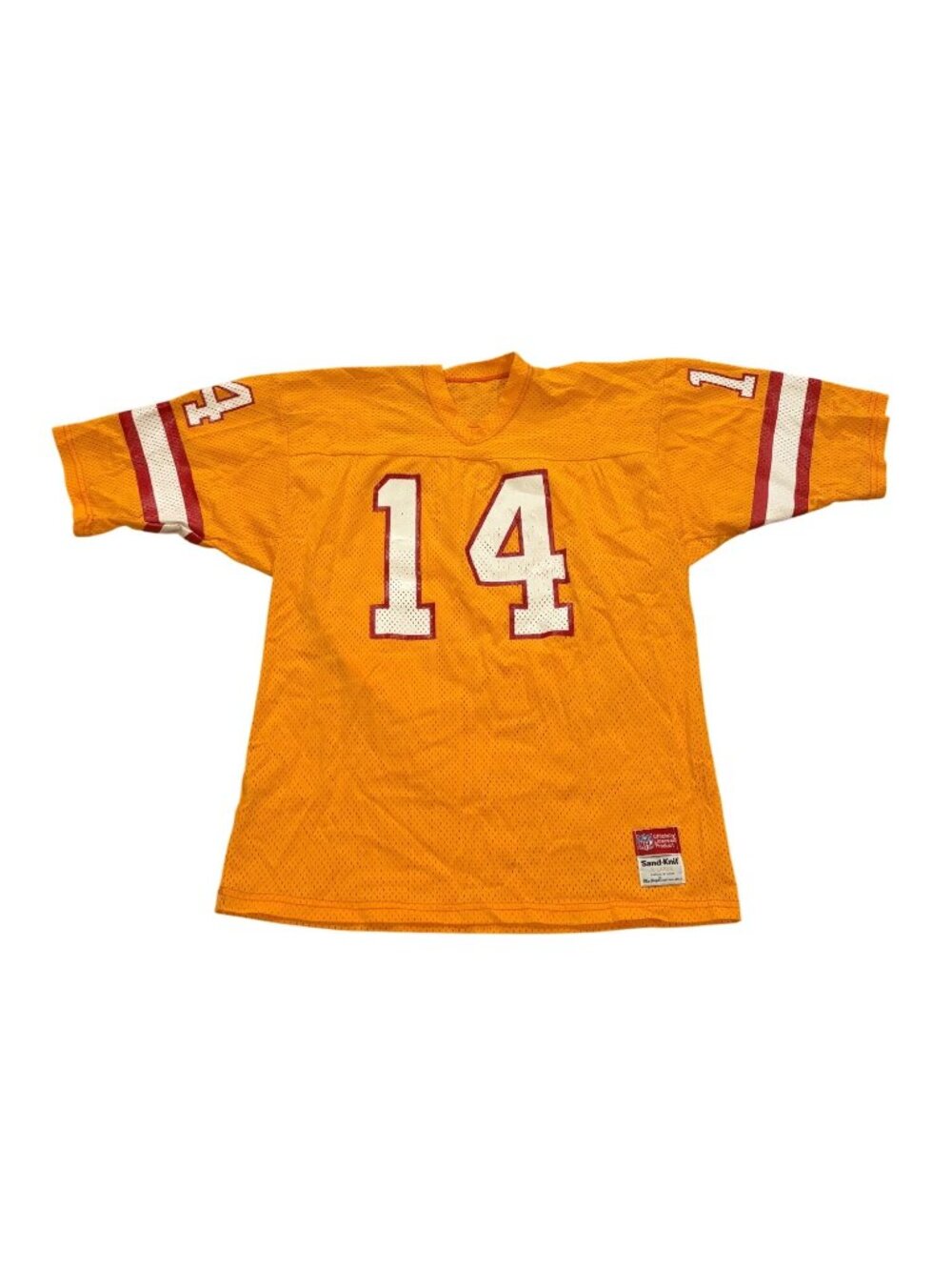 Vintage 80s Sand-Knit Tampa Bay Buccaneers Vinny Testaverde #14 NFL Jersey XL